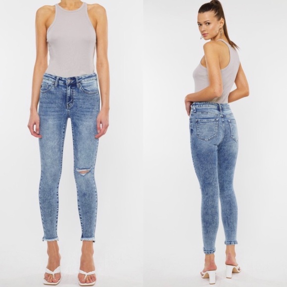 Just in ✨LIZ • High Rise Ankle Skinny Jeans-Medium Acid Wash - Picture 1 of 17